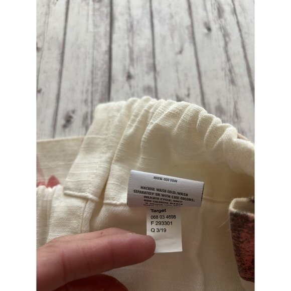 Floral Window Curtain Panels PAIR Cream Coral (54"x84") Threshold Target - Picture 5 of 8